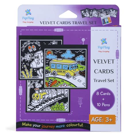 PepPlay Velvet Colouring Cards– Travel Theme Set | The Mom Store