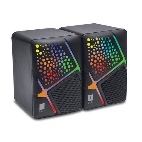 iball Disco 18 RGB 2.0 Gaming PC Speaker, High Bass, RGB LED Lights ...
