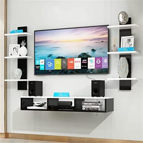 Raafi Wooden Wall Mounted TV Unit, Cabinet, with TV Stand Unit Wall ...