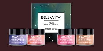 Bella Vita Organic Soy Wax Aroma Candles Set Of 4 Scented