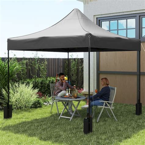 Outsunny 10ft x 10ft Canopy Cover with Weight Bags UPF50+ Pop Up Canopy ...