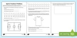 Food-Themed Fraction Problems Worksheet