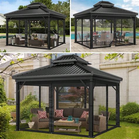 10*10/12*12FT Mosquito Net For Gazebo Outdoor, Universal Replacement ...