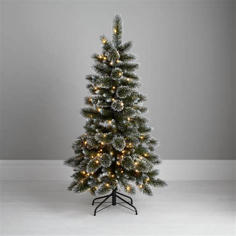 John Lewis Pre-lit LED Glitter Tip Christmas Tree, Green, 5ft
