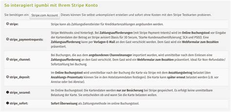 Direktbuchungen automatisch bezahlen mit Stripe