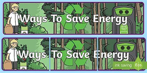 Ways To Save Energy Display Banner