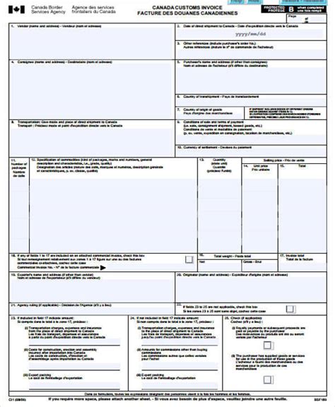 Customs Invoice 的图像结果