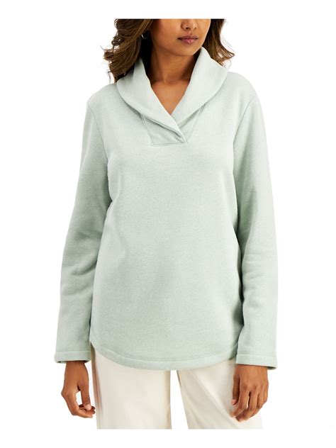 KAREN SCOTT SPORT Womens Green Fleece Long Sleeve Sweater L - Walmart.com