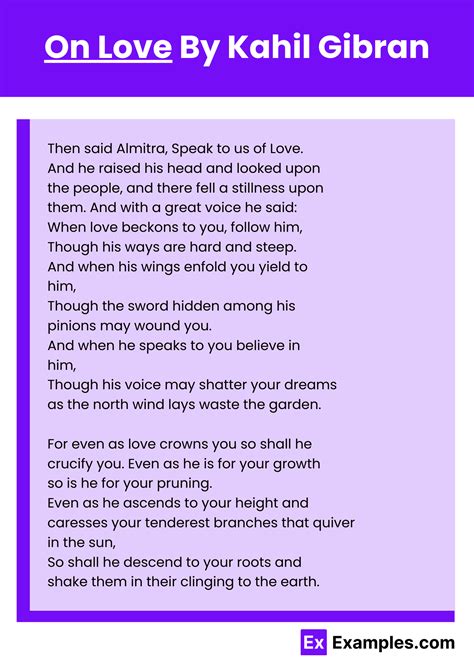 On Love Poem by Kahlil Gibran to Download