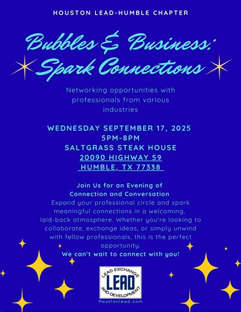 Bubbles & Business: Spark Connections , Saltgrass Steakhouse, Humble ...