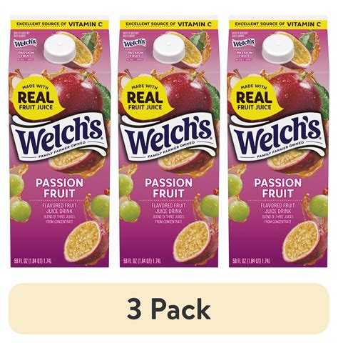 (3 pack) Welch's Passion Fruit Fruit Juice Drink, 59 fl oz carton ...