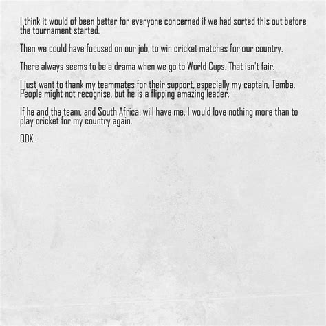 "I hold nothing against anyone" - Lungi Ngidi on Quinton de Kock not ...