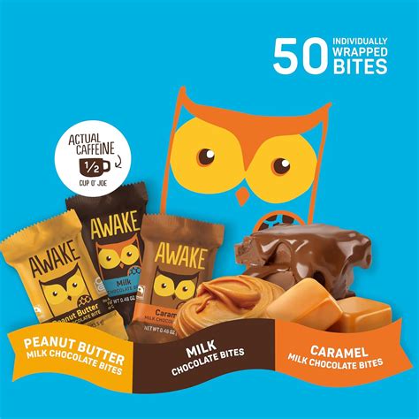 AWAKECaffeinatedChocolate AWAKE - Caffeinated Chocolate Bites - 50mg ...
