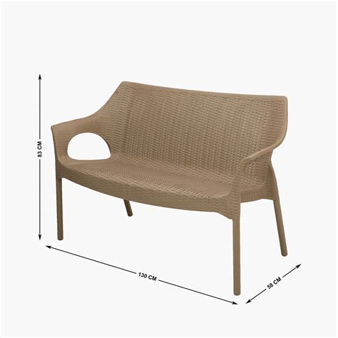 Buy Abigail Polypropylene Outdoor Loveseat - Beige from Home Centre at ...