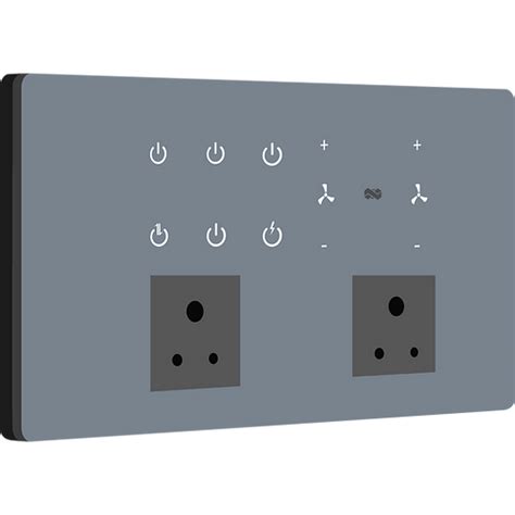 12 Gang (6 Switch + 2 Fan + 2 Plug ) IR Remote & Wi-Fi Touch Switch