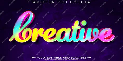 Rainbow text effect editable colorful and vibrant customizable font ...
