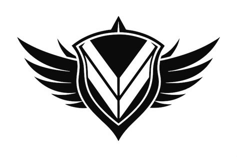 A black and white drawing of a shield with a triangle on it | Premium ...