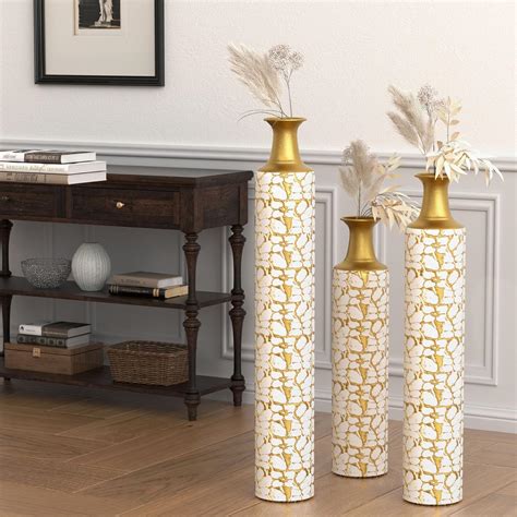 Amazon.com: Tall Floor Vases Set of 3 for Decor Living Room Floor, Gold ...