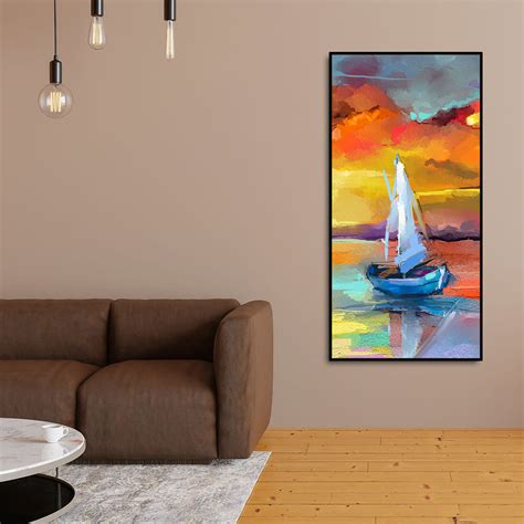 Beautiful Ship in the Ocean Abstract Scenery Premium Canvas Wall Paint