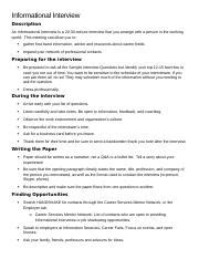 Informational Interview Paper Example 的图像结果