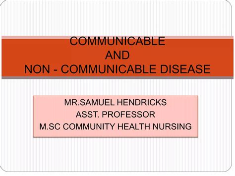 Communicable and non communicable disease | PPTX