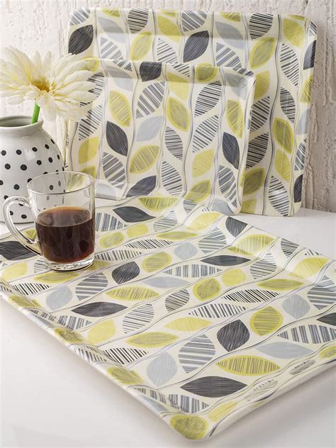 Goodhomes Melamine Serving Tray Set (Multicolor, Set of 3 Trays ...