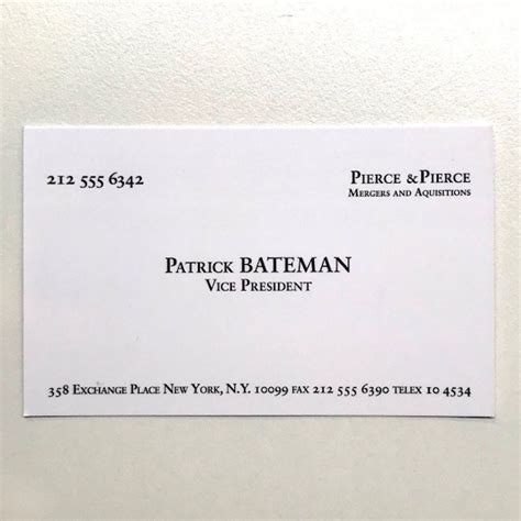 American Psycho Business Card Template 的图像结果