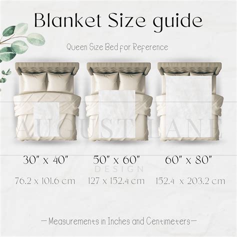 Us blanket size dimensions chart