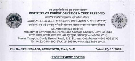 IFGTB-COIMBATORE-INSTITUTE OF FOREST GENETICS & TREE BREEDING ...