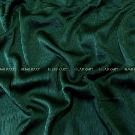 Textured Crepe Satin Hijab - Bottle Green – Hijab Kart