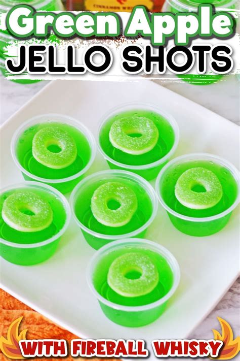 Green apple jello shots with fireball cinnamon whisky – Artofit