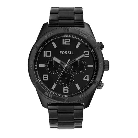 Buy Fossil Mens 50 mm Brox Black Dial Stainless Steel Analog Watch ...