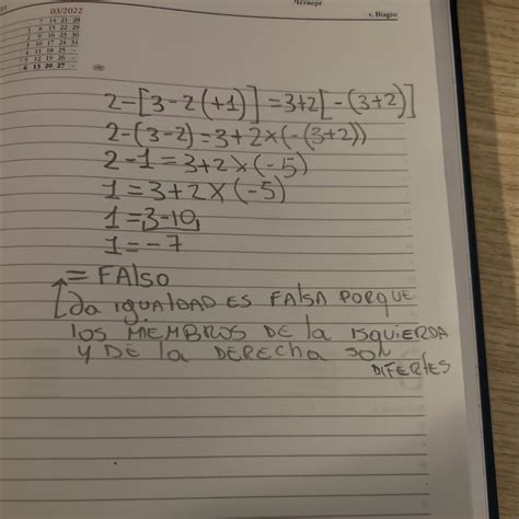 2 − [ 3 − 2( + 1)] = 3 + 2[ − (3 + 2)] - Brainly.lat