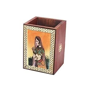 Handicrafts Paradise Pen Stand Pen Holder Square Shape in Gemstone and ...