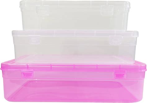 Feliz Pink Coloured Plastic Large Storage Boxes Size 11.5x7.5x2.75 ...