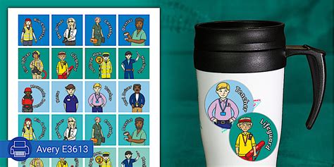 Winter Colours People Who Help Us - Vocabulary Stickers