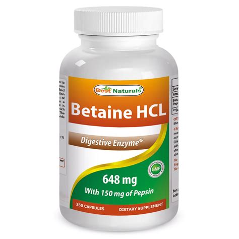 Best Naturals Betaine HCL -648 mg Capsules (250 Capsule) : Amazon.in ...