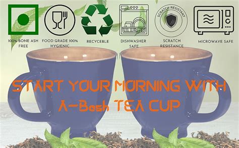 ABESH's Ceramic Tea Cup Set of 4|Royal Blue Cup, 150 ml|Coffee Mug/Tea ...