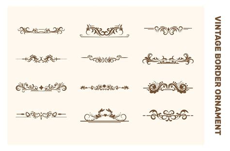 Premium Vector | Vintage border ornament illustration set