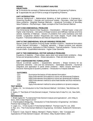 FEA Unit I - Finite Element Analysis - FINITE ELEMENT ANALYSIS UNIT I ...