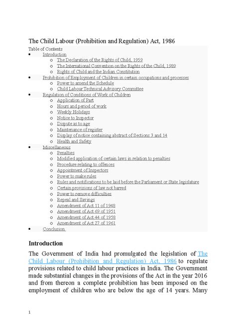 Child Labour - Grade: 7.0 - The Child Labour (Prohibition and ...
