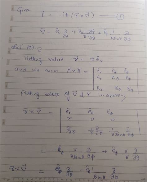 Answered: 1. Some Math: The orbital angular momentum operator in ...