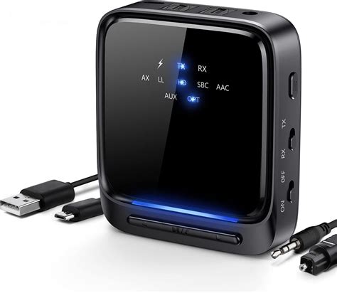 Bluetooth 5.0 Transmitter Receiver, Bluetooth Audio Adapter Wireless Splitter (Optical Digital ...