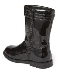 Girls Faux Patent Leather Bow Riding Boots - Picture Perfect - BLACK ...