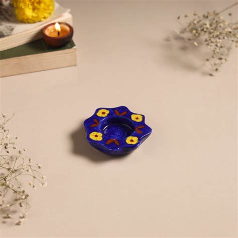 Original Blue Pottery Ceramic Tealight Candle Holder – iTokri आई.टोकरी