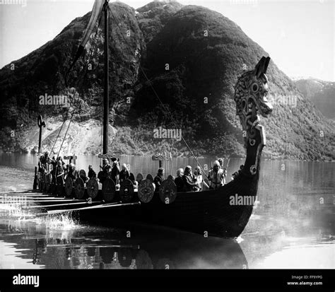 FILM STILL: VIKING SHIP. /nFrom the film, 'The Vikings,' 1958 Stock ...