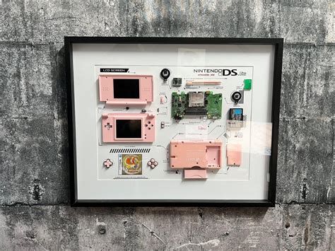 Nintendo DS Lite Template With 9 Games - Disassembled Console Layout ...