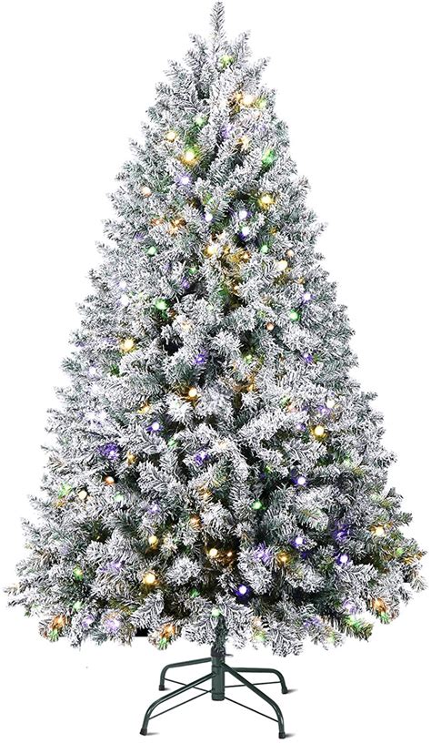 Buy SHareconn Christmas Tree, 4ft Prelit Artificial Tree Hinged Snow ...