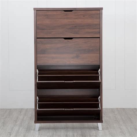 Buy Lewis 16 Pairs Flap Open Shoe Cabinet - Brown from Home Centre at ...