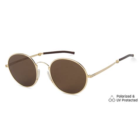 Buy Gold Brown Full Rim Round Thinoptics C4 With Case Sunglasses at ...